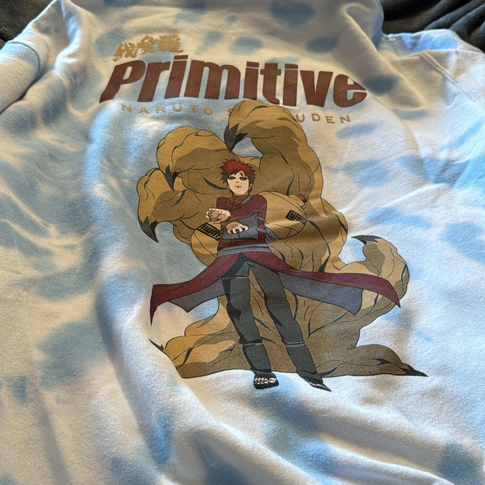 Primitive x Naruto Shippuden Blue Washed Men's Pullover Graphic Hoodie - Picture 7 of 9
